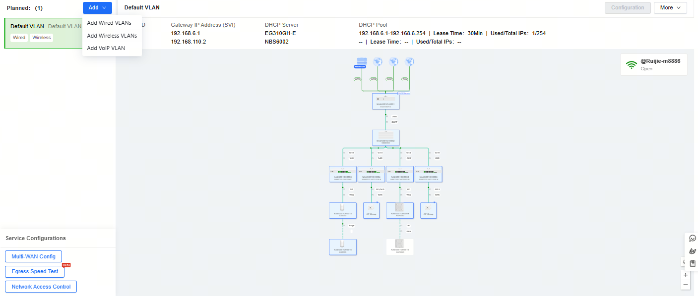 בחירת הוספת VLAN אלחוטי