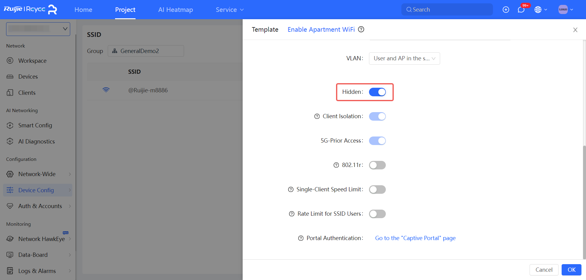 הפעלת פונקציית Hidden