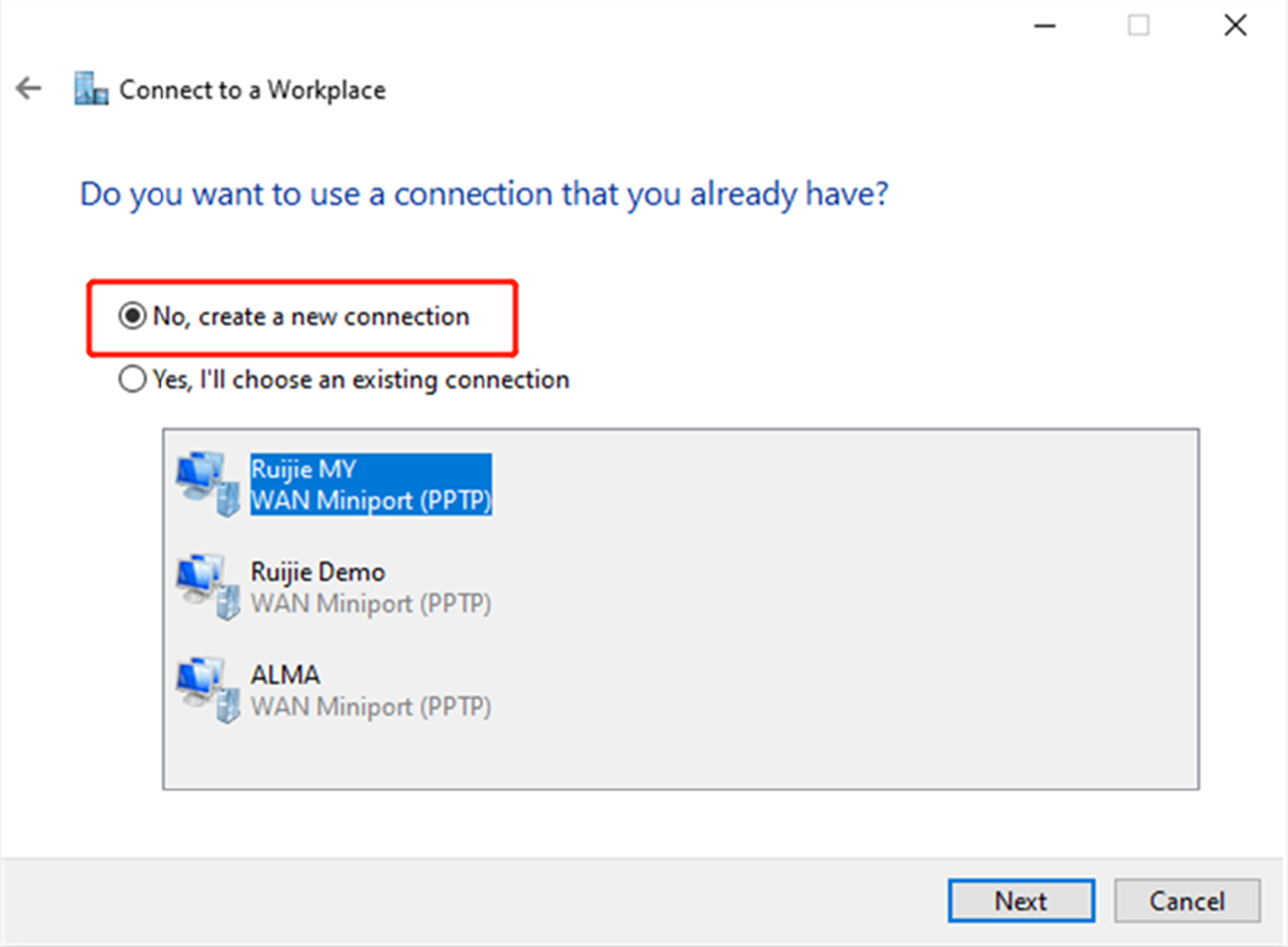 הגדרת כתובת שרת VPN
