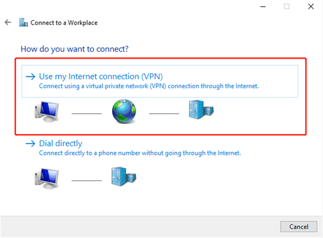 בחירת סוג VPN L2TP