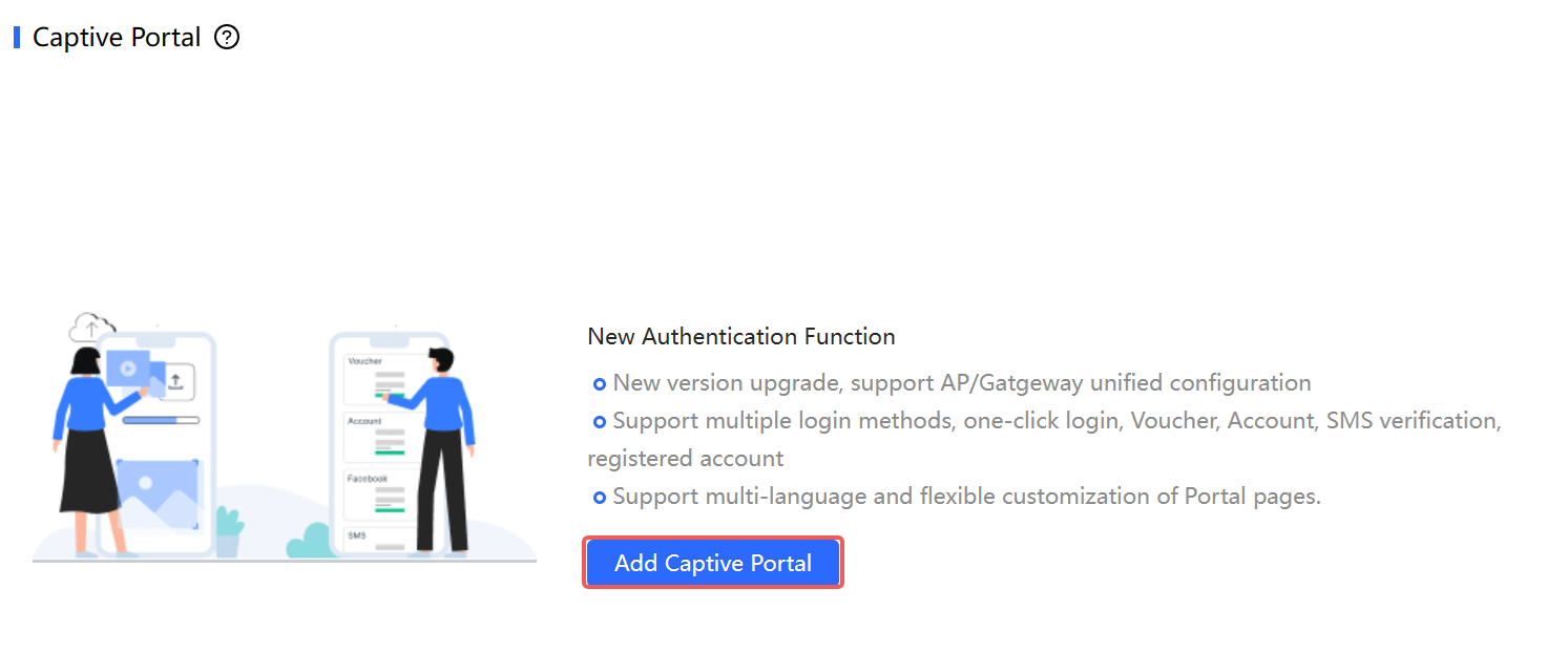דף הפורטל הכופה עם לחצן 'הוסף פורטל כופה'