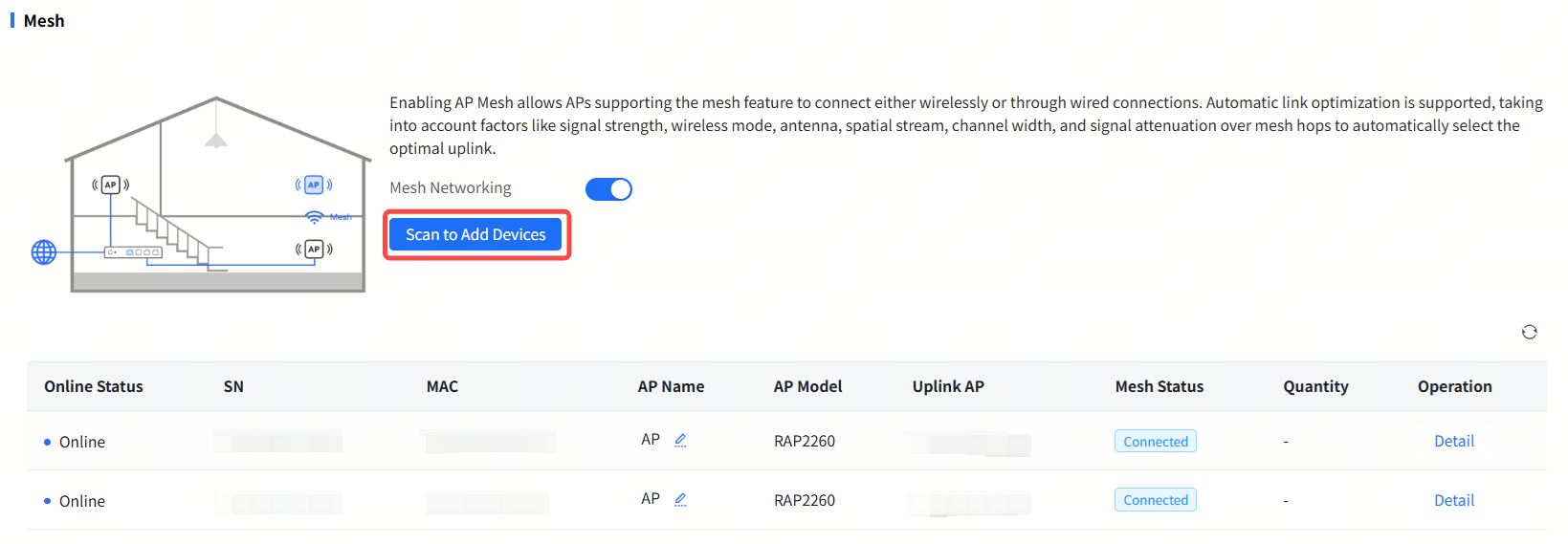 כפתור סריקה להוספת התקנים