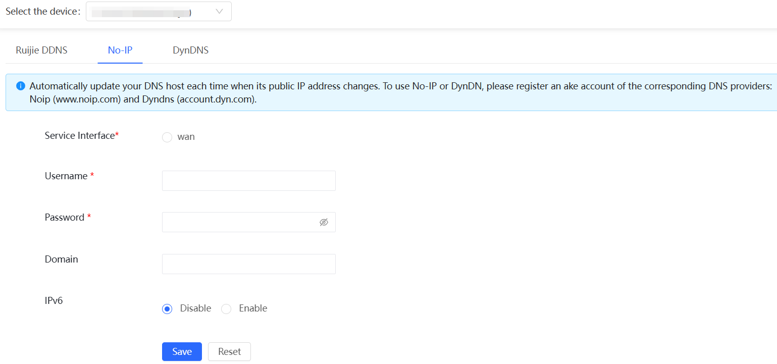 ניווט אל No-IP DNS