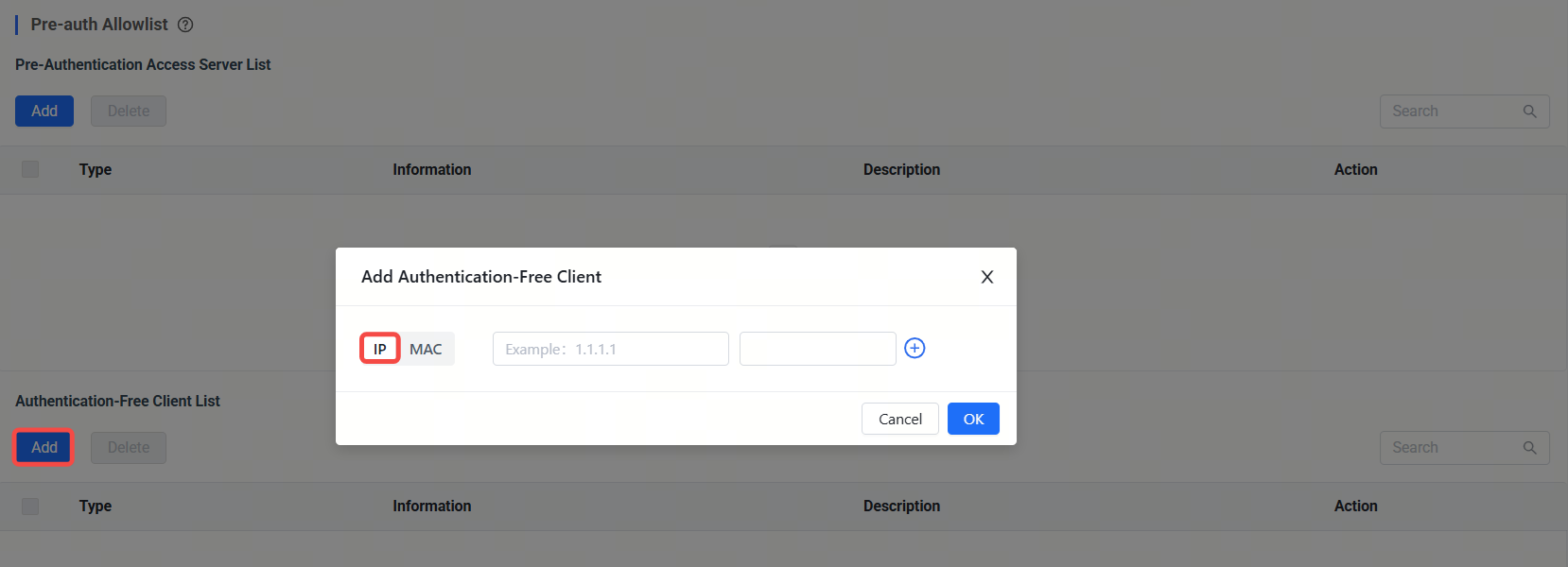 הוספת IP לרשימת לקוחות ללא אימות