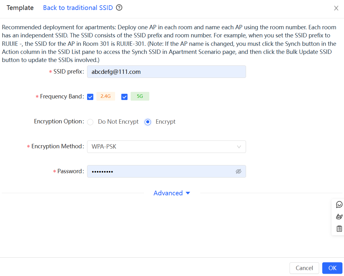 הגדרת קידומת SSID ופרמטרים נוספים