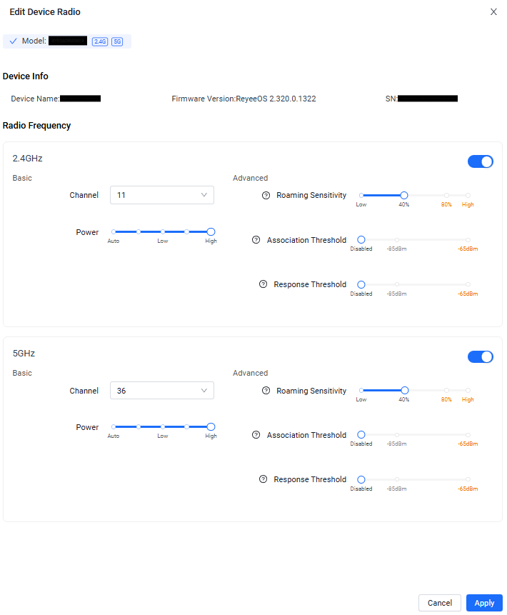תכנון ידני למכשיר - נתונים לדוגמה