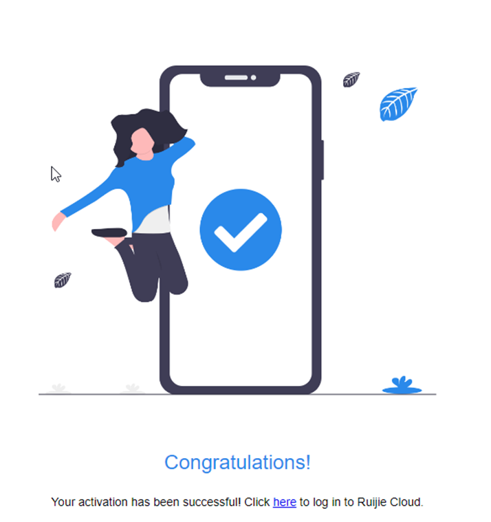 Congratulations! Your activation has been successful! message