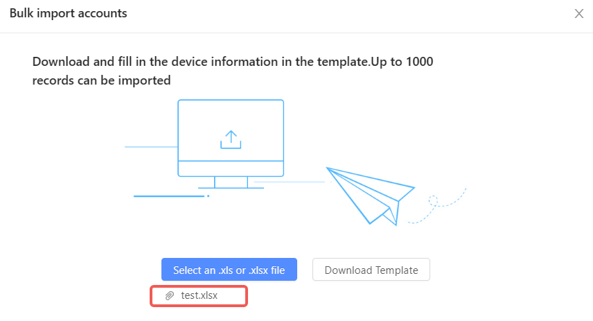 בחירת קובץ לייבוא