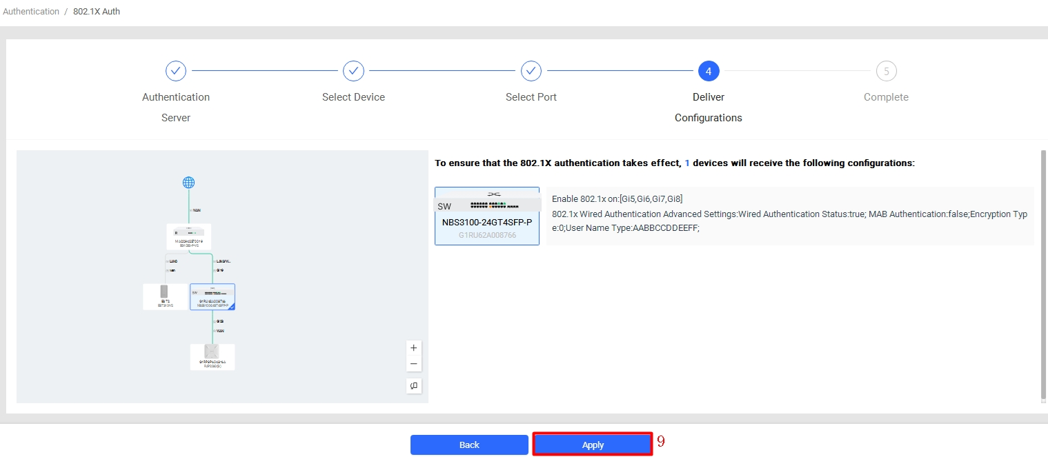 הגדרת מצב האימות בפורט